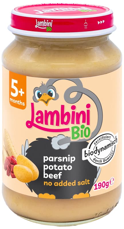 Lambini BIO demeter Pastinake-Kartoffeln-Rind, ab dem 5. Monat