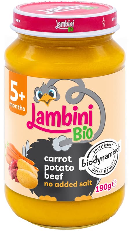 Lambini BIO demeter Karotten Kartoffeln Rind, ab dem 5. Monat