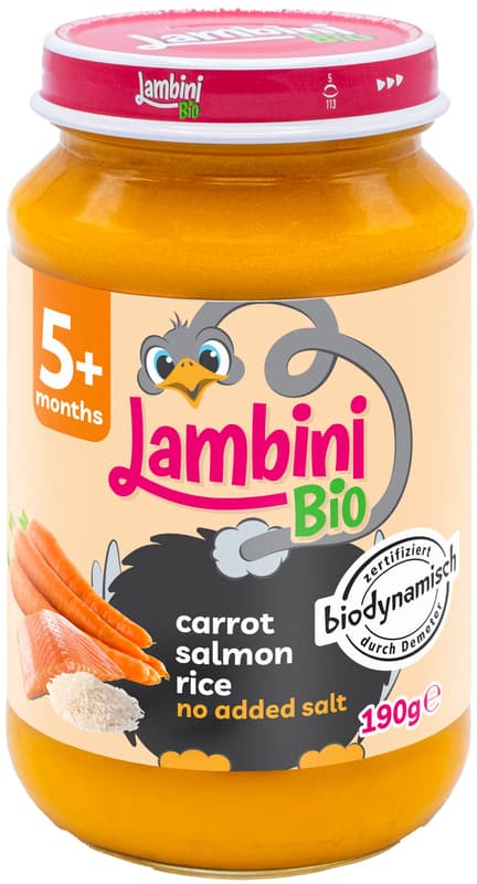 Lambini BIO demeter Karotten Reis Lachs, ab dem 5. Monat
