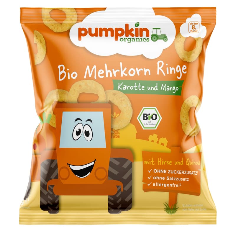Pumpkin Organics BIO Mehrkorn Ringe mit Karotte & Mango