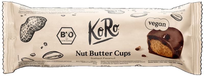 KoRo BIO Nut Butter Cups Salted Peanut 3er