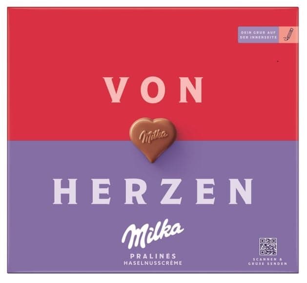 Milka 'von Herzen' Haselnusscreme Pralinen