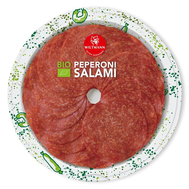 Wiltmann BIO pepperoni salami sliced