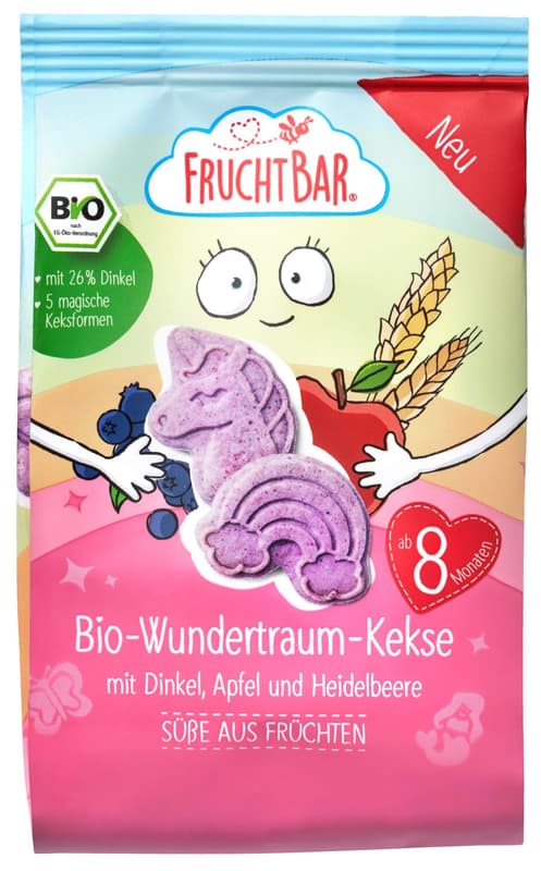 FruchtBar BIO-Wundertraum-Kekse  mit Dinkel, Apfel und Heidelbeere