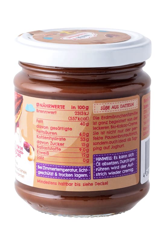 FruchtBar Pausenfreund – BIO-Kakao-Creme Cashew, Dattel