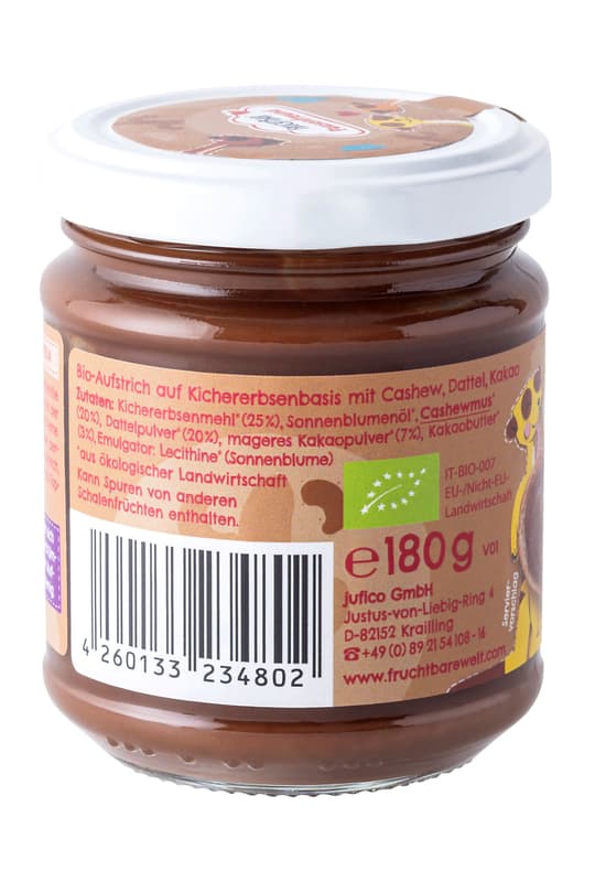 FruchtBar Pausenfreund – BIO-Kakao-Creme Cashew, Dattel