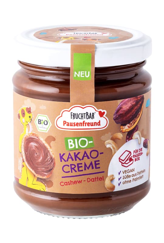 FruchtBar Pausenfreund – BIO-Kakao-Creme Cashew, Dattel