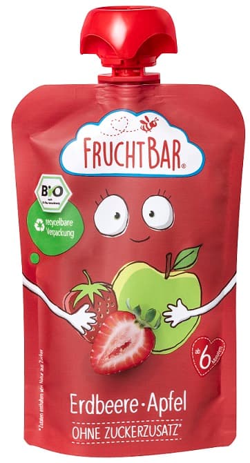 FruchtBar BIO-Fruchtpüree Erdbeere, Apfel