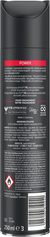 taft Hairspray Power Hold 5 Black Red  
