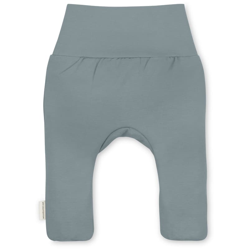 Herr und Frau Klein Hose mit Füßchen Gilbert aus BIO-Jersey taubenblau 3-6M