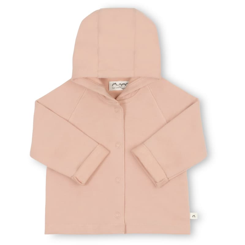 Herr und Frau Klein hooded jacket Lennard in organic sweat powder pink 3-6M