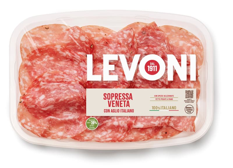 Levoni Salamae Sopressa Veneta all'aglio geschnitten