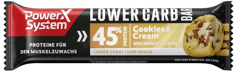 Power System Lower Carb Protein Bar Cookies & Cream