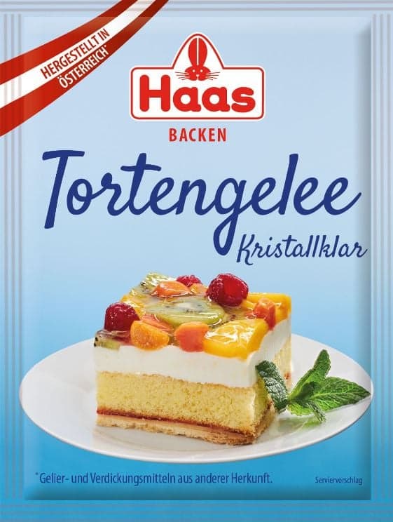 Haas Tortengelee Kristallklar 3 x 11g