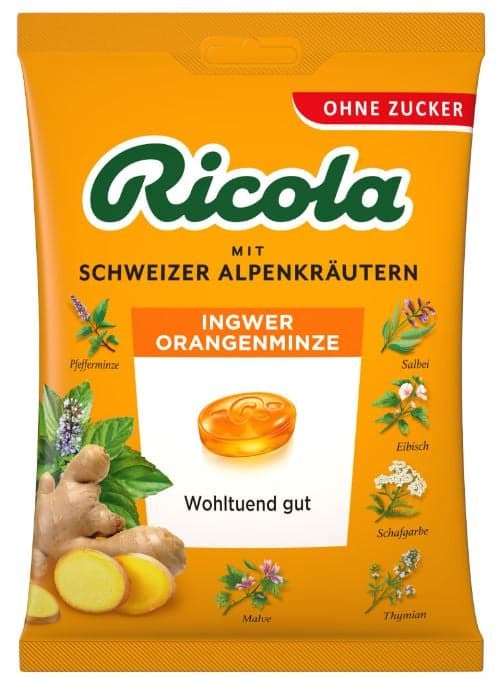 Ricola Ingwer Orangenminze ohne Zucker