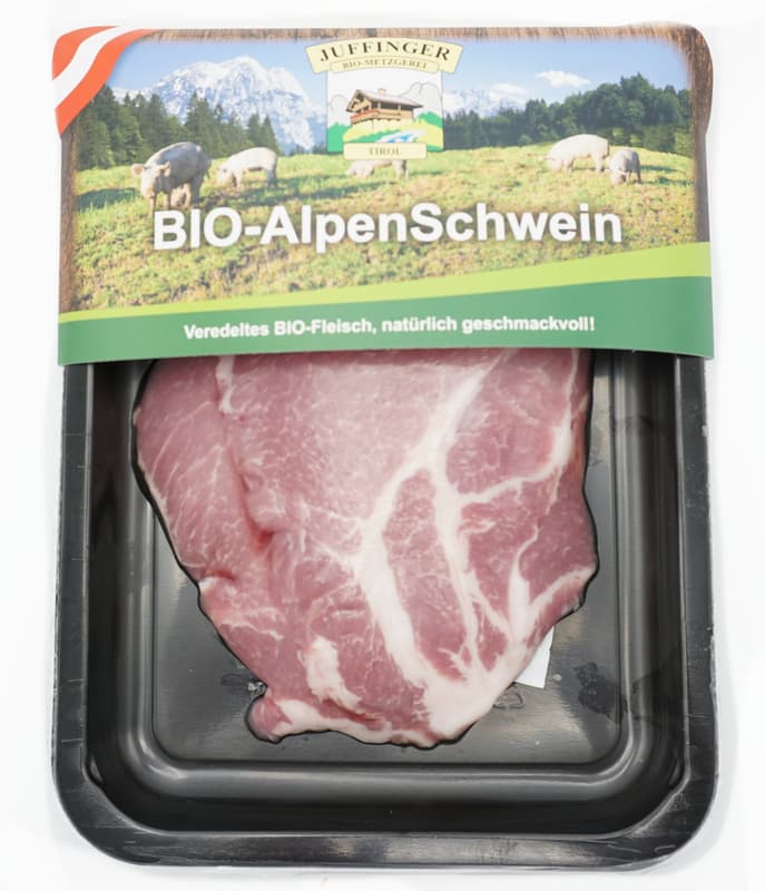 Juffinger BIO Alpen Schwein Schopfsteak geschnitten