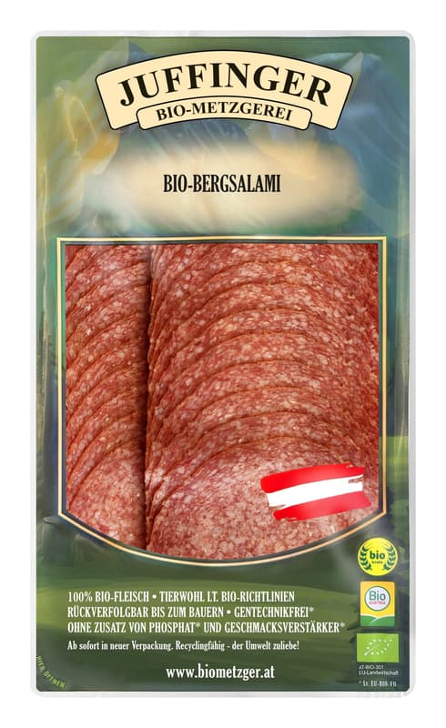 Juffinger BIO mountain salami sliced