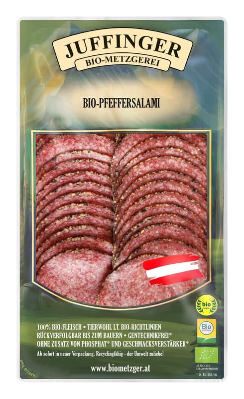 Juffinger BIO Pfeffersalami geschnitten
