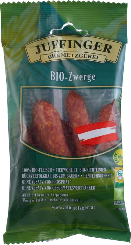 Juffinger BIO Zwerge Rohwurst geräuchert