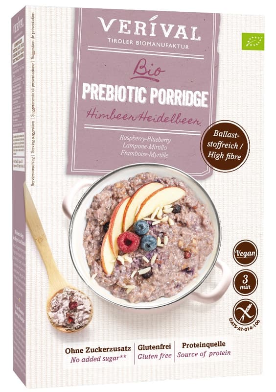 Verival BIO Prebiotic Porridge Himbeer-Heidelbeer glutenfrei