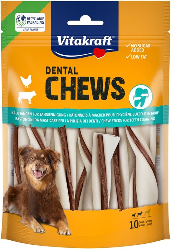 Vitakraft Chews Dental Twister Kausnack, M (Rind+Huhn) 10 Stk.