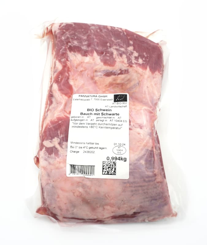 Esterhazy BIO Sonnenschwein Bauchfleisch mit Schwarte