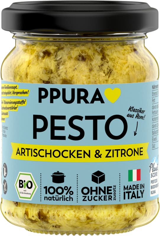 PPURA BIO Pesto Artischocken, Petersilie und sizilianische Zitrone