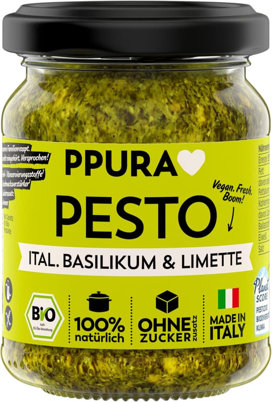 PPURA BIO Pesto Basilikum, Limette und Cashews