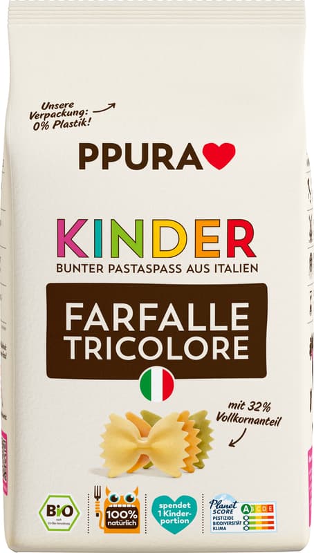 PPURA BIO Kinder Farfalle tricolore