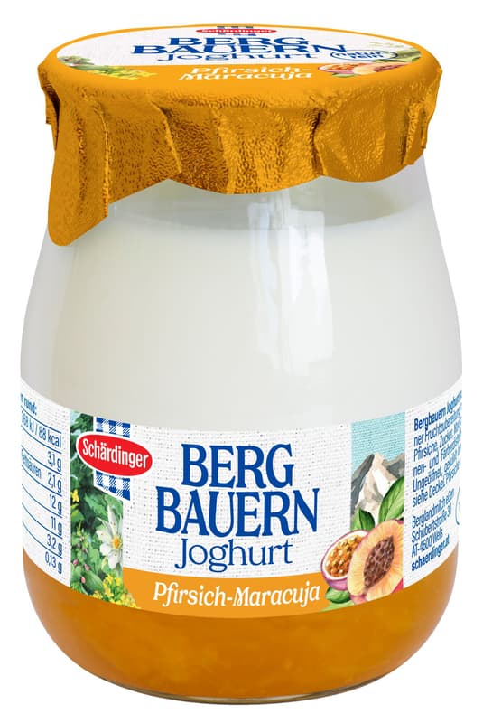 Schärdinger Bergbauern Naturjoghurt auf Pfirsich-Maracuja
