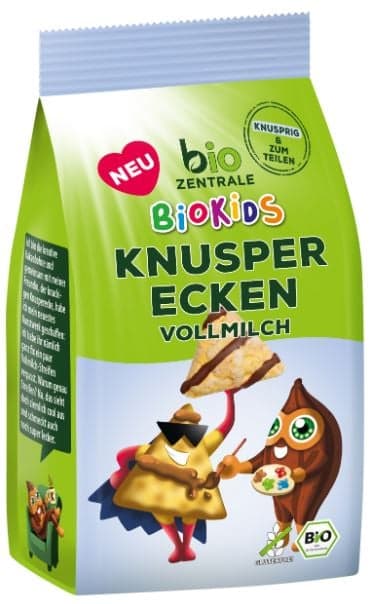 Biozentrale Bio Knusperecken Vollmilch Schokolade glutenfrei