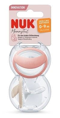 NUK MommyFeel Silikon-Schnuller, 0-9 Monate, rot/beige