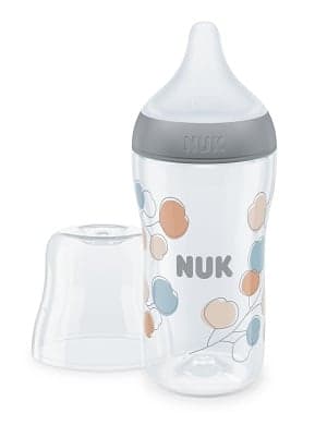 NUK Perfect Match Babyflasche, 260 ml, 3+ Monate, grau