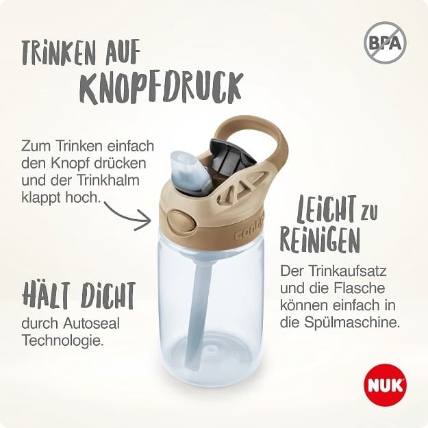 NUK Easy Straw Cup, 420ml, 4+ Jahren, rosa