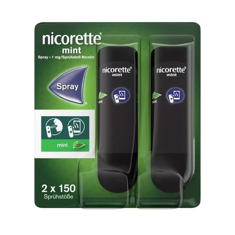 Nicorette Mint Spray 1 mg/Sprühstoß Spray zur Anwendung in der Mundhöhle, Lösung