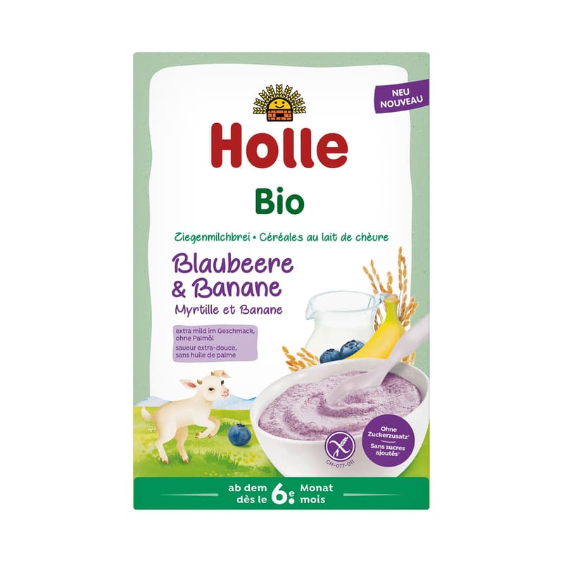 Holle BIO Ziegenmilchbrei Blaubeer Banane glutenfrei
