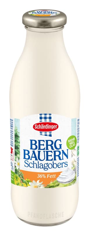 Schärdinger Bergbauern Schlagobers 36% im Mehrwegglas