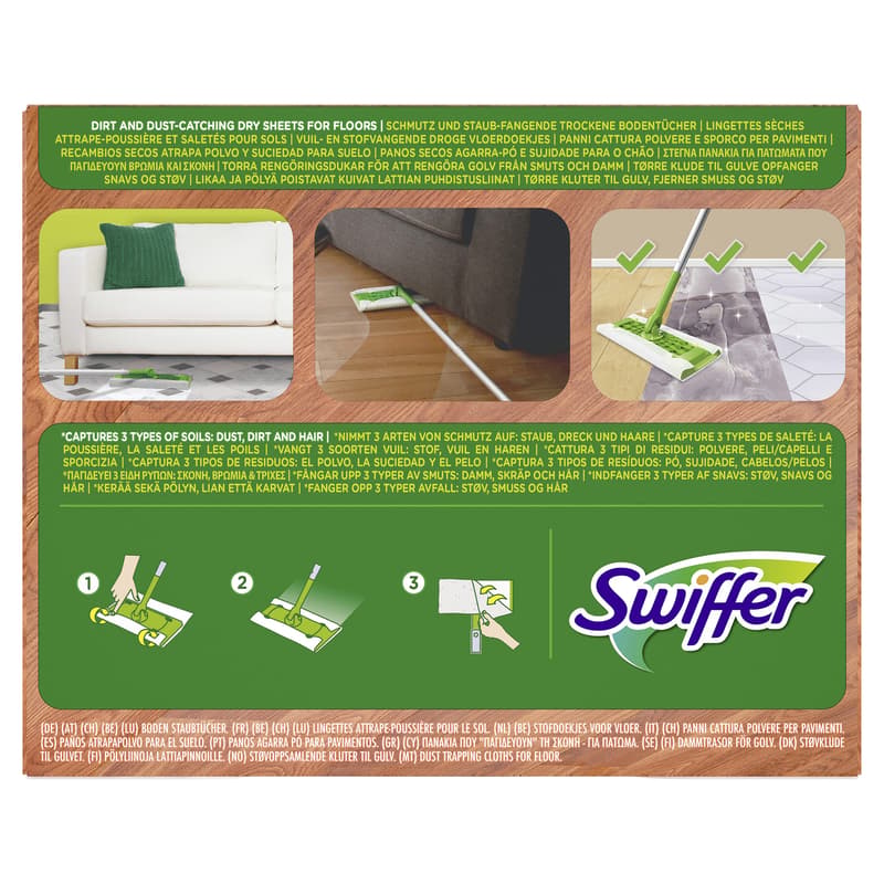 Swiffer Trocken Wischtücher Nachfüllpackung 18er Holz & Parkett