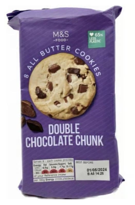 Marks & Spencer 8 All Butter Cookies mit Stückchen Zartbitter- und Vollmilchschokolade