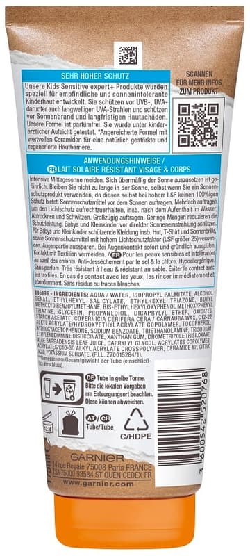 Garnier Ambre Solaire Kids Sensitive expert+ Sonnenschutz-Milch