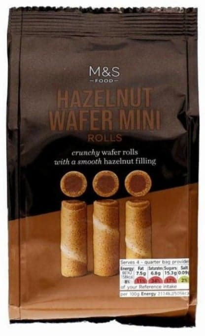 Marks & Spencer Hazelnut Wafer Mini Rolls