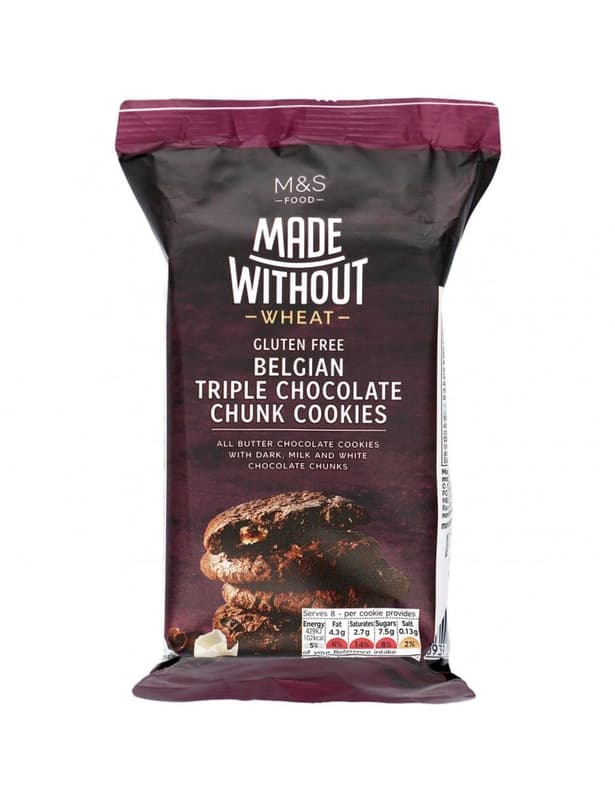 Marks & Spencer Made Without Belgian Triple Chocolate Chunk Cookies glutenfrei