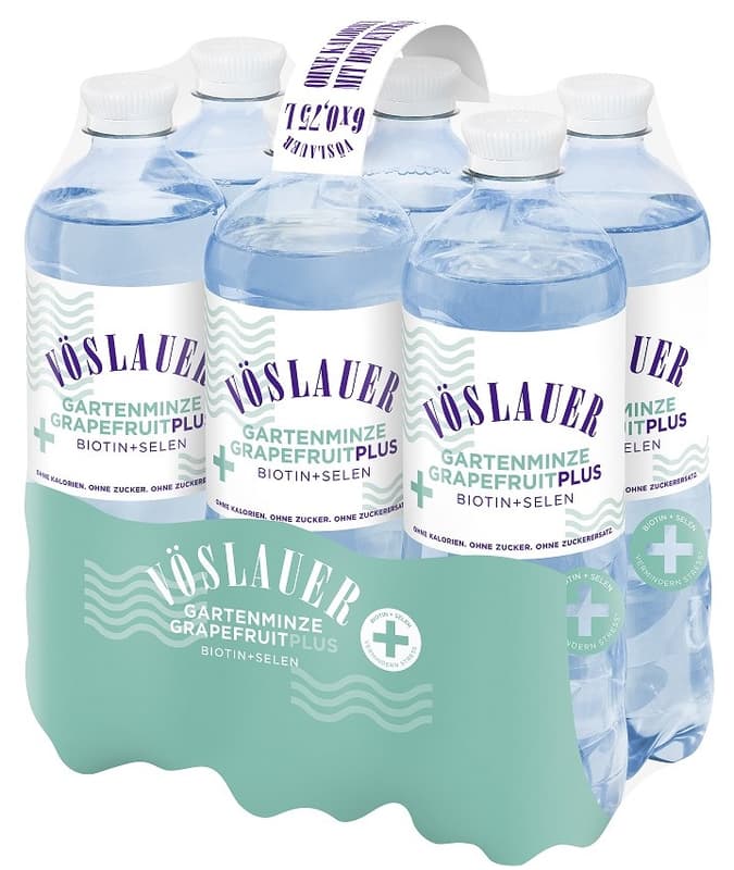 Vöslauer Flavours Gartenminze-Grapefruite Plus Biotin + Selen 6x0,75l (EinwegPFAND)