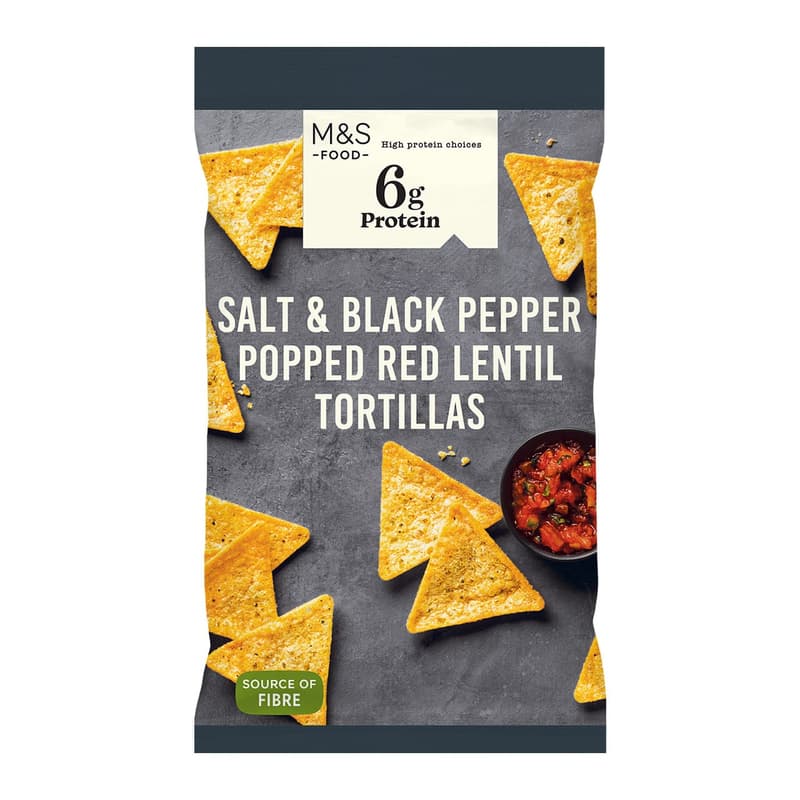 Marks & Spencer Salt & Black Pepper Popped Red Lentil Tortillas