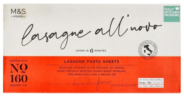 Marks & Spencer Lasagne Pasta Sheets