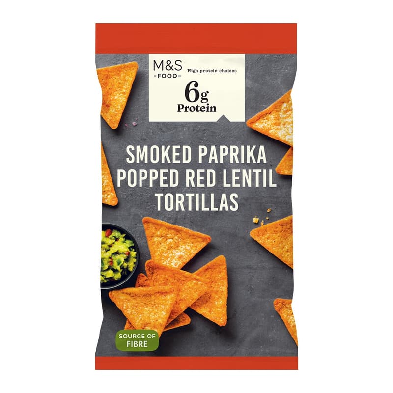 Marks & Spencer Protein Smoked Paprika Popped Red Lentil Tortillas