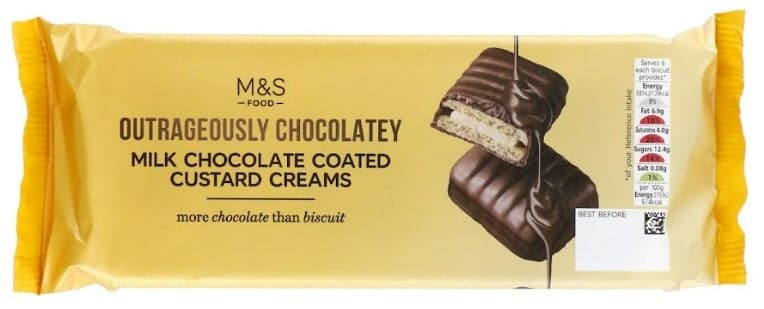 Marks & Spencer Outrageously Chocolately Milk Chocolate Coated Custard Creams