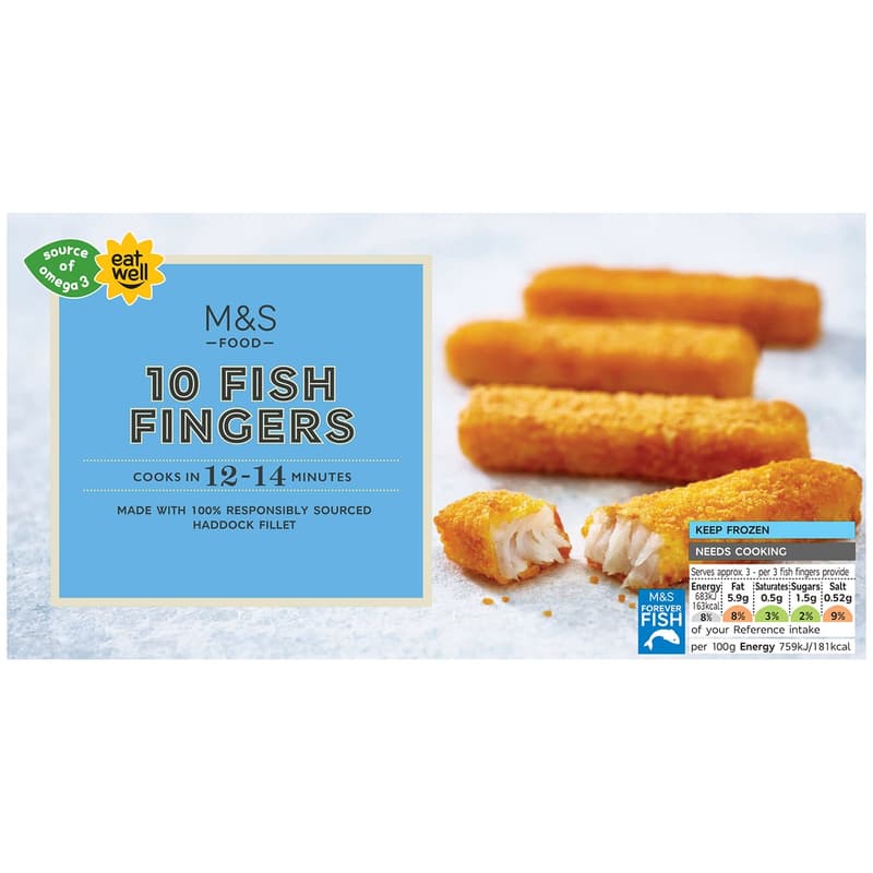 Marks & Spencer 10 Fish Fingers (tiefgekühlt)
