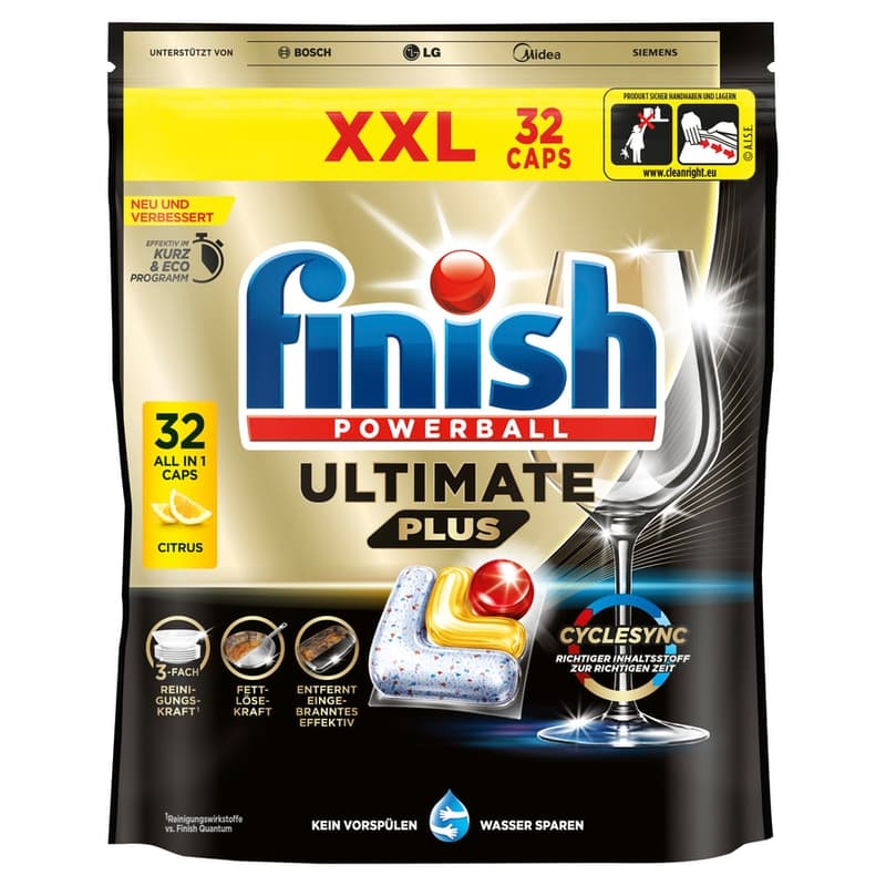 Finish Ultimate Plus XXL Citrus Caps