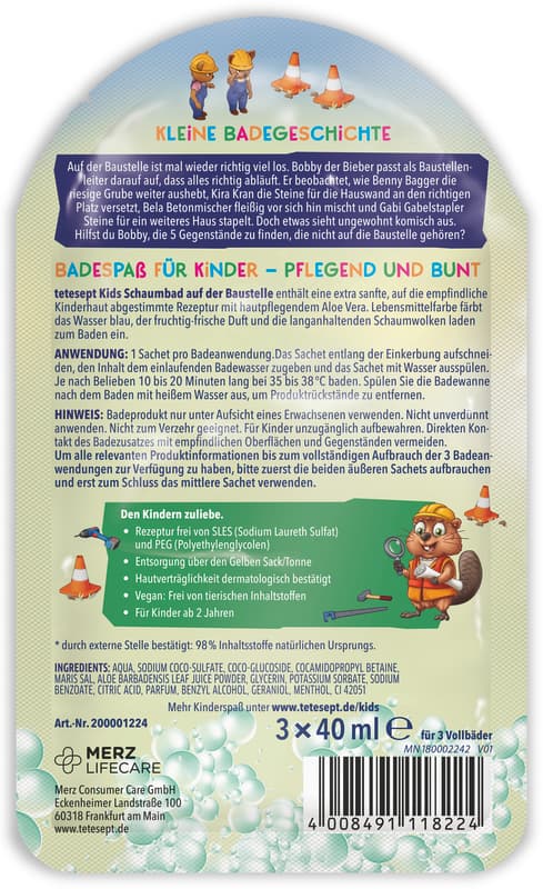 Tetesept Kids Schaumbad Wimmel Baustelle 